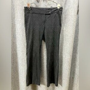 Soho Textured Print Black Straight slight Boot Cut Pants Size 14 Stretchy